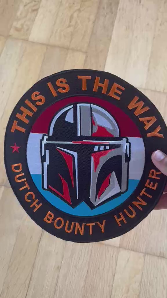 Dutch Bounty Hunter Biker Patch 22.5cm – Embroidered Sew-On Back Patch