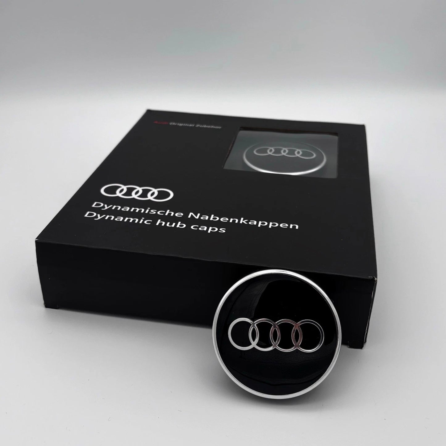 4pcs Audi Floating Wheel Center Caps 61mm – Silver Logo Hub Caps