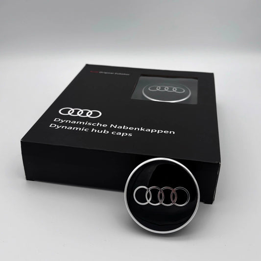 4pcs Audi Floating Wheel Center Caps 61mm – Silver Logo Hub Caps